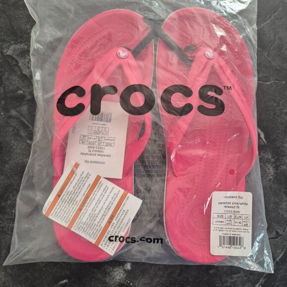 Crocs Pink Flip Flops – Size 10 – NWT – Retired & Hard to Find - Picture 5 of 5